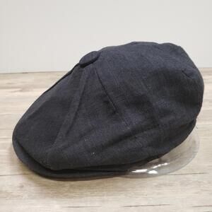 Epoch Hats Company Hat Cap Newsboy Black Linen Paisley Lined One Size Mens
